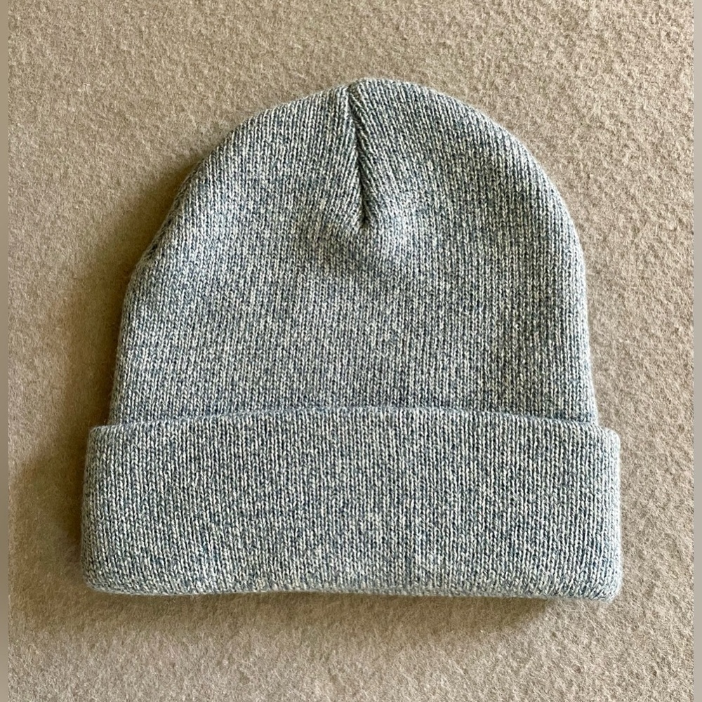 Old Navy Ribbed Beanie Hat Light Blue Acrylic Knit Worker One Size Unisex